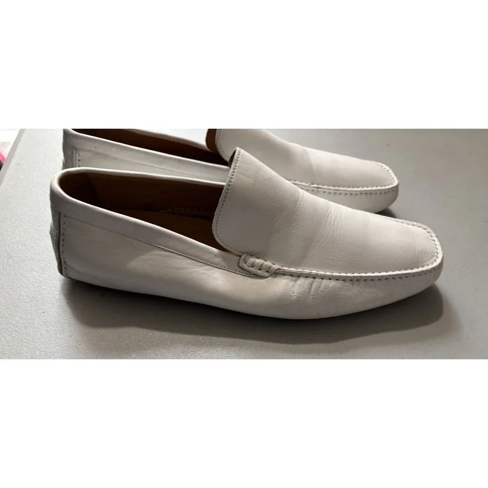 Bally Men's Leather Driving Shoes US9.5 White